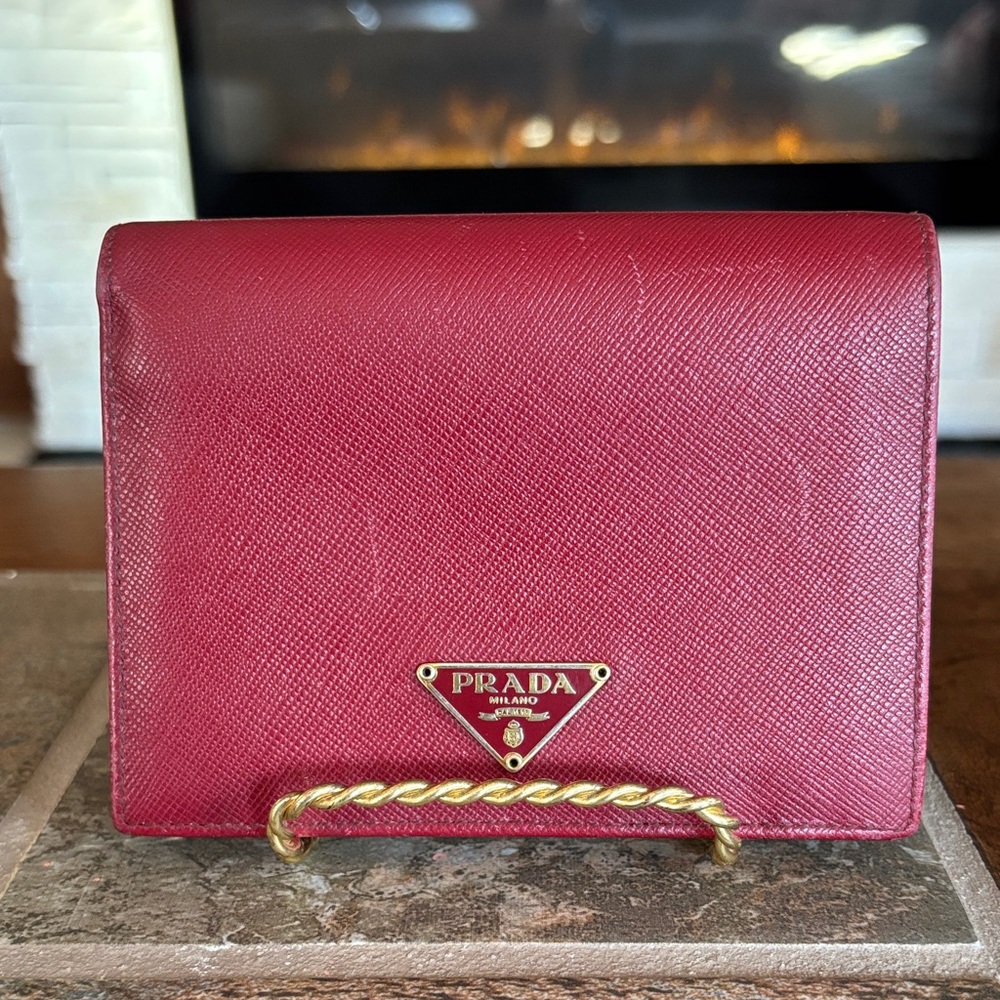 Prada BI/Tri-Fold Saffiano Leather Wallet